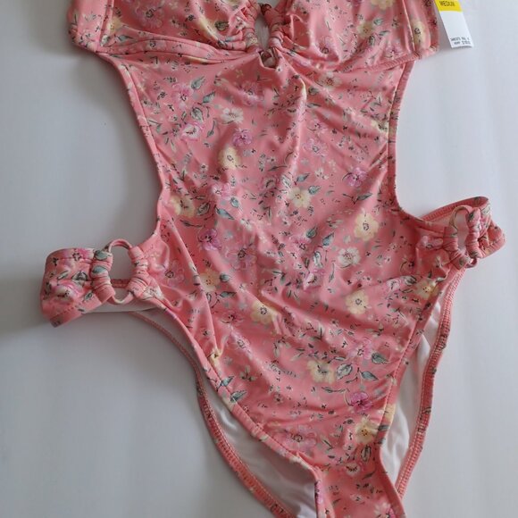ale by Alessandra, Hi Leg, One Piece Swimsuit, Medium, Mulit Pink Floral, NWT - Picture 5 of 7